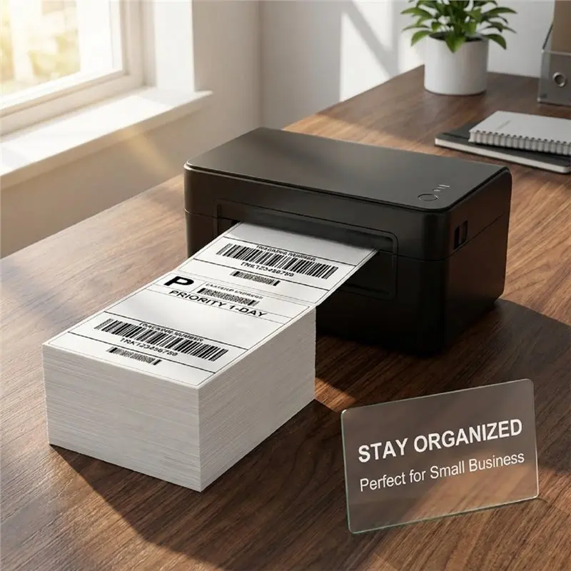 A13E-4X6 Thermal Shipping Labels 1000 Pack 2 Stacks, Perforated Waterproof Commercial Grade For Desktop Printer