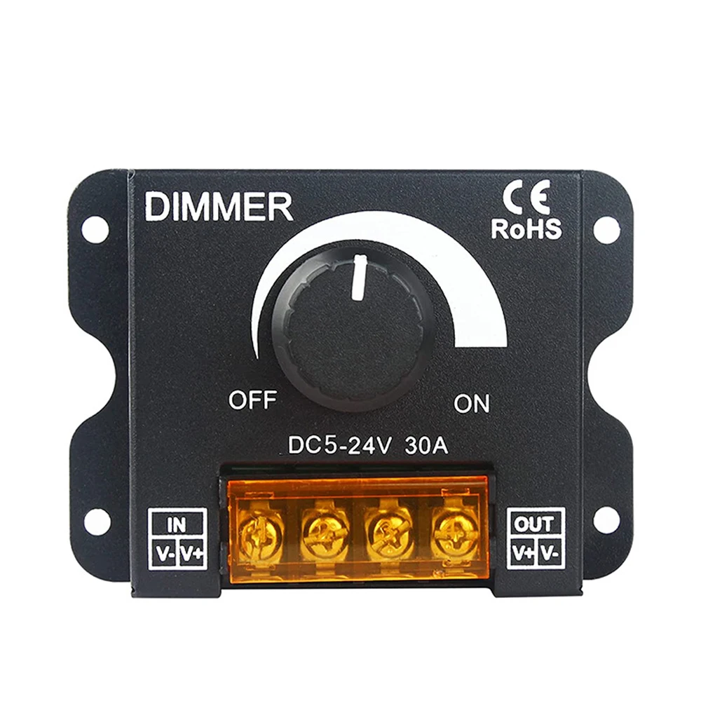 DC 12V 24 V 30A 360W LED Dimmer Switch 12 24 V Volt 30A 360W regolatore di tensione Controller regolabile per LED Strip Lamp Dimming