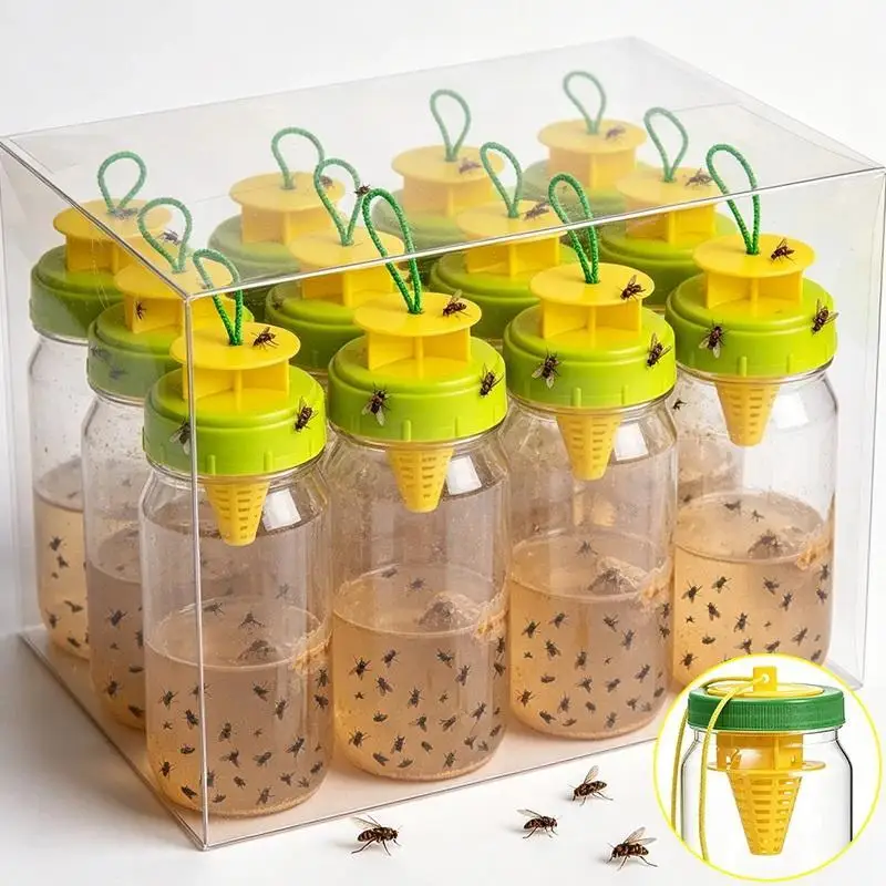 (G)Reusable Hanging Fly Trap Bottle Fruit Fly Wasp Insect Trap Killer Strong Trapping For Garden Farm Backyard Pest Control