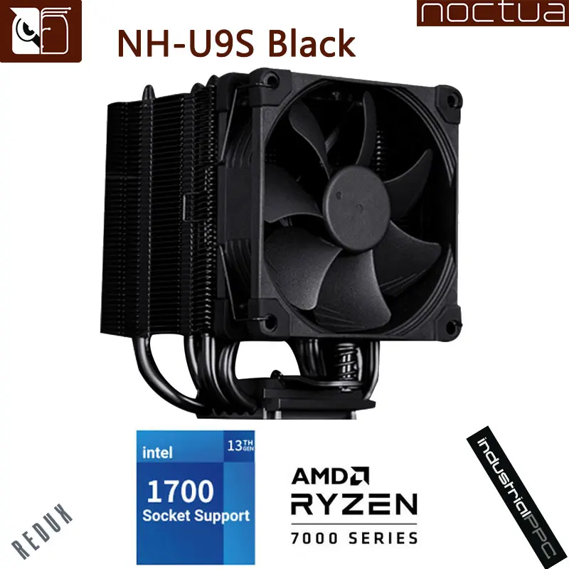 Recente Nh-u9s Chromax. Torre Preta Cpu Cooler Tubo de Calor Nf-a9 120 mm Pwm Ventilador Silêncio Cpu Ventilador de Refrigeração para Lga1700 115x Amd Am5