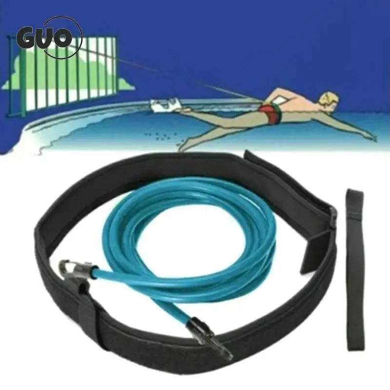 Swimming Training Latex Tubes Safety Rope Swim Training Resistance Elastic Belt Adjustable Swimming Pool Exerciser