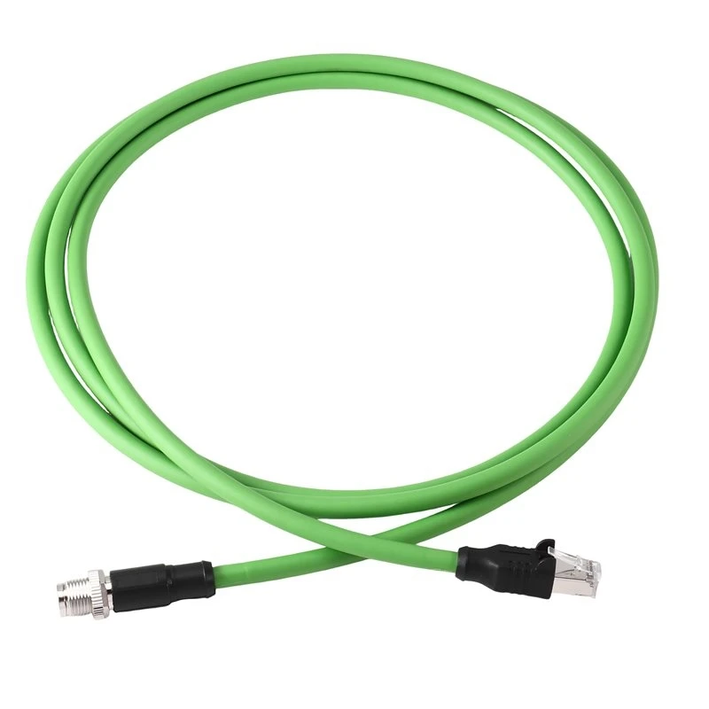 Industrial 8Pin RJ45 To M12 X-Shape Connector 8P X-Type Code Gigabit Ethernet Data Transmission Wire Network Cable Best-Selling