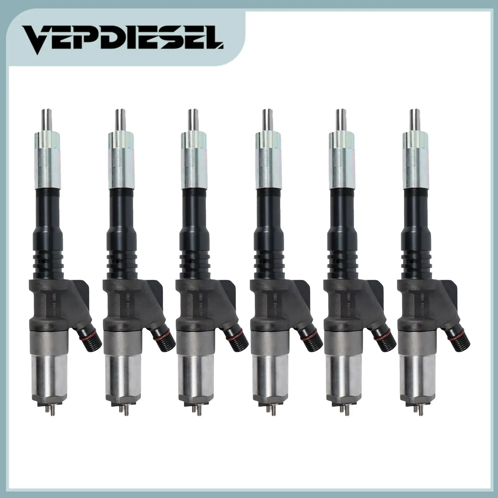 

6 PCS Common Rail Fuel Injectors For Komatsu 6D125 Diesel Engine SAA6D125E-3 Replace Parts 095000-0800 095000-0801 6156-11-3100