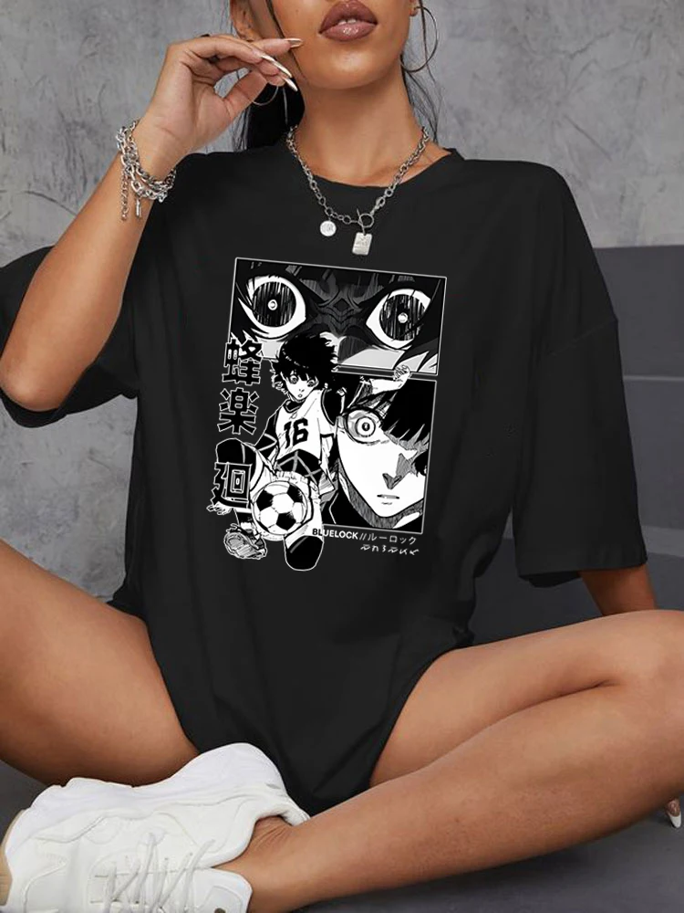 Bachira Meguru Graphic Streetwear Tshirt Women Anime BLUE LOCK Tops Casual Short Sleeve Cotton Tee Football Manga Fashion TShirt