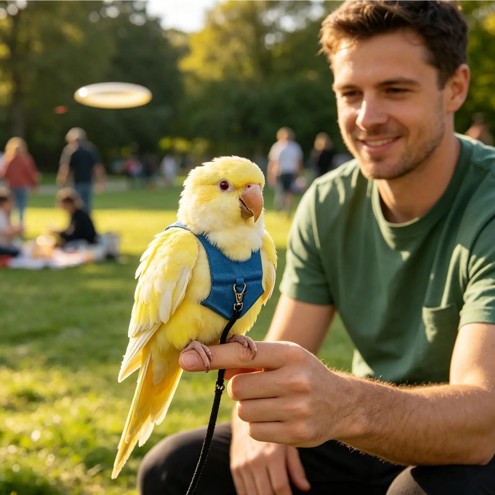 Vogelgeschirr 78,7 Zoll Papageien-Flugtrainings-Leinen-Set Verstellbares Atmungsaktives Vogelfluggeschirr für Außenvoliere-Spaziergänge – Detail 9