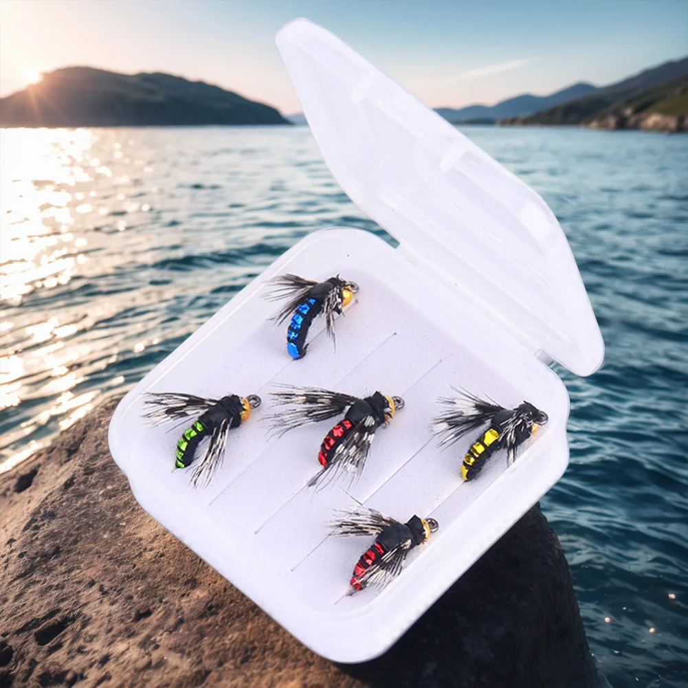 5 قطعة حبة رئيس سريع يطير الصيد الذباب سكود يطير دودة سمك السلمون المرقط الصيد إغراء يطير الصيد السحر لسمك السلمون المرقط الصيد اكسسوارات