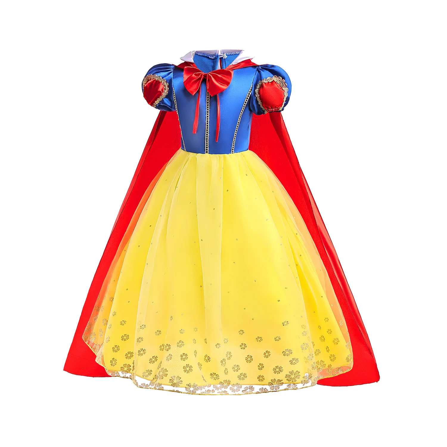 Snow White Costume for Girls Fancy Dress Kids Carnival Halloween Christmas Party Princess Children Birthday With Cloak Clothes