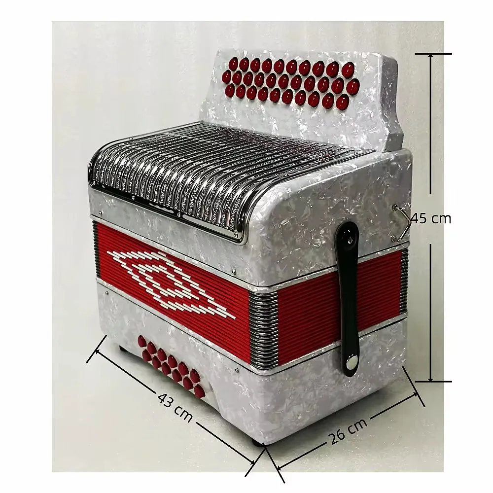 Professional 31 Button Accordion 12 Bass Full Scale Button High End Wooden Material