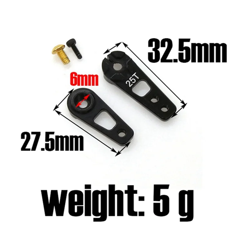 AS96-2X Aluminum Alloy 25T Angle Adjustable Servo Arm Double Head Servo Horn For Futaba Savox Servo HSP HD Xcore RC Car