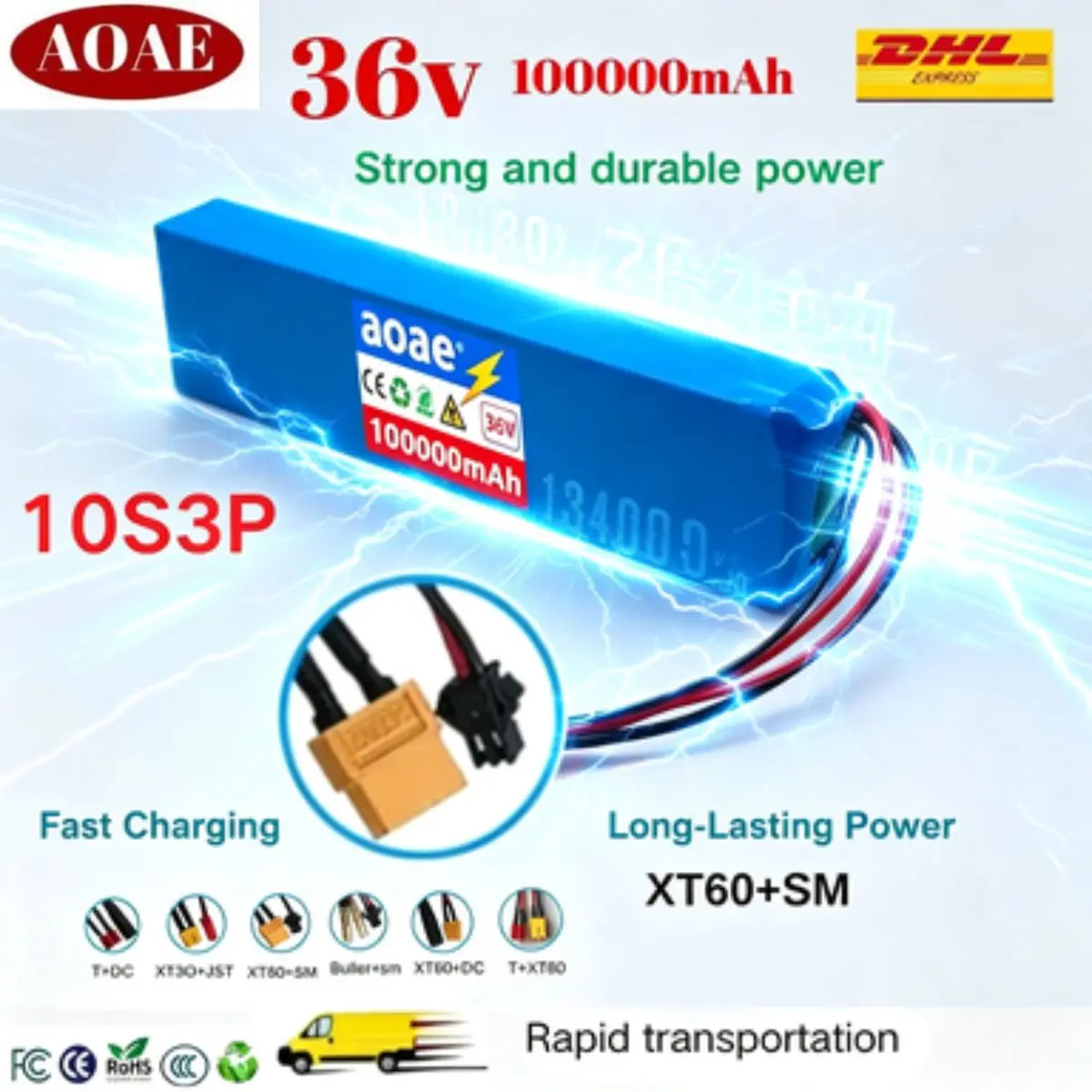 36V 10S3P 36V100000mAh 18650 Battery Pack Charger Electric Scooter Rechargeable Lithium Battery E-scooter Scooter Charger18650