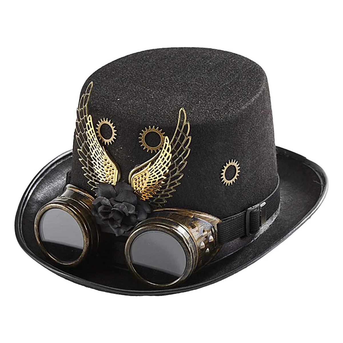 Steampunk Top Hat Vintage Wing and Gear Hat Fancy Costume Retro Victorian Hat for Masquerade Carnival Movie Props