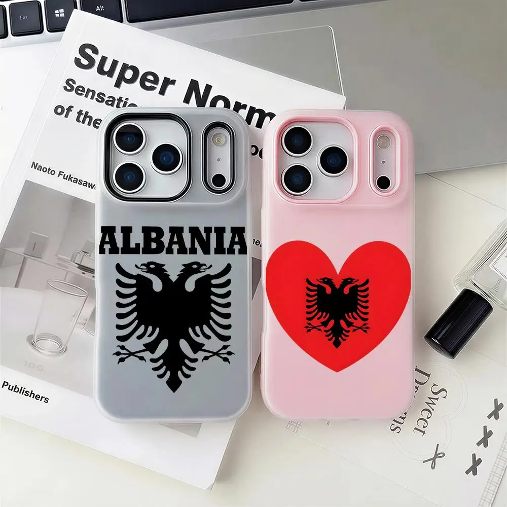 

Чехол для телефона A-Albania FlagS 2-в-1: съемный прозрачный чехол с отделением для карт и фотографий для iPhone 12-17