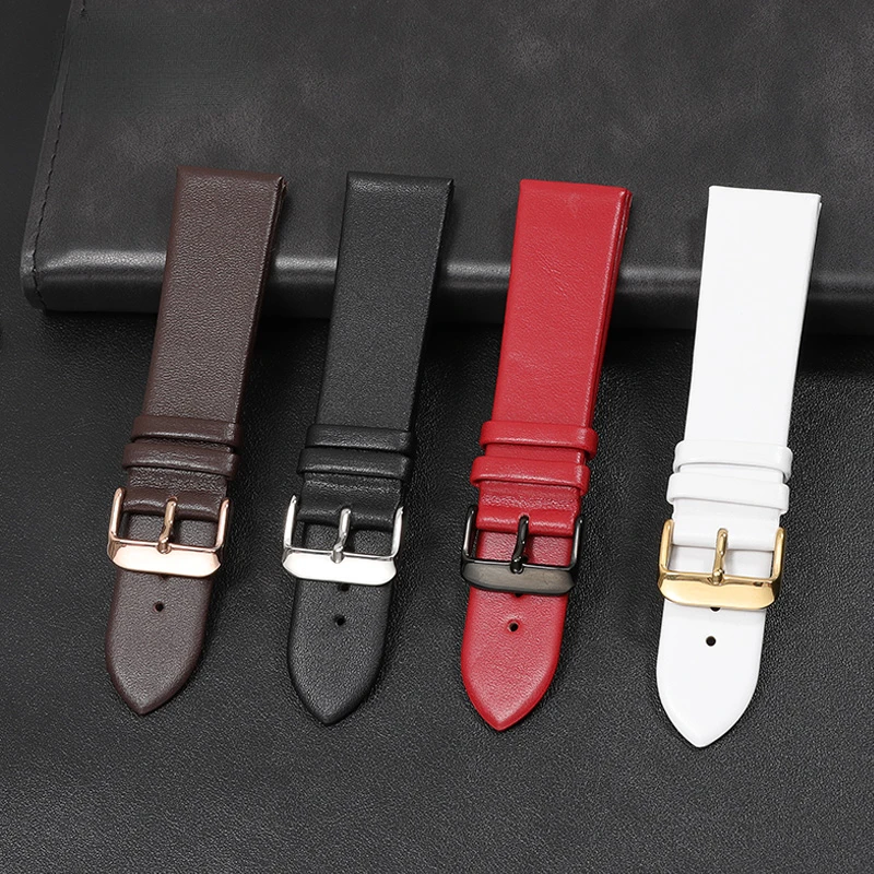 First Layer Genuine Cow Leather Watch Strap Ultra-Thin  Men's Soft Plain for Tissot Casio Mido Omega Cowhide Bracelet Watchband