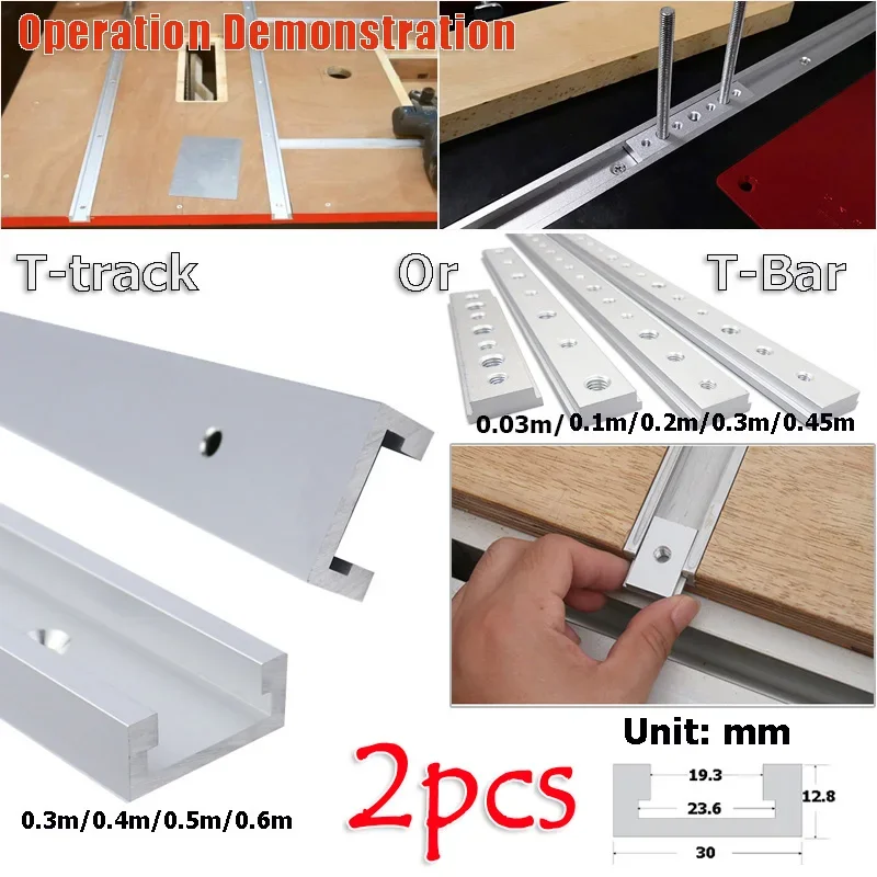 Aluminium Alloy Woodworking Sliding Groove Slot T-track Miter Track / T-bar for Router Table Saw Carpenter DIY Woodworking Tool