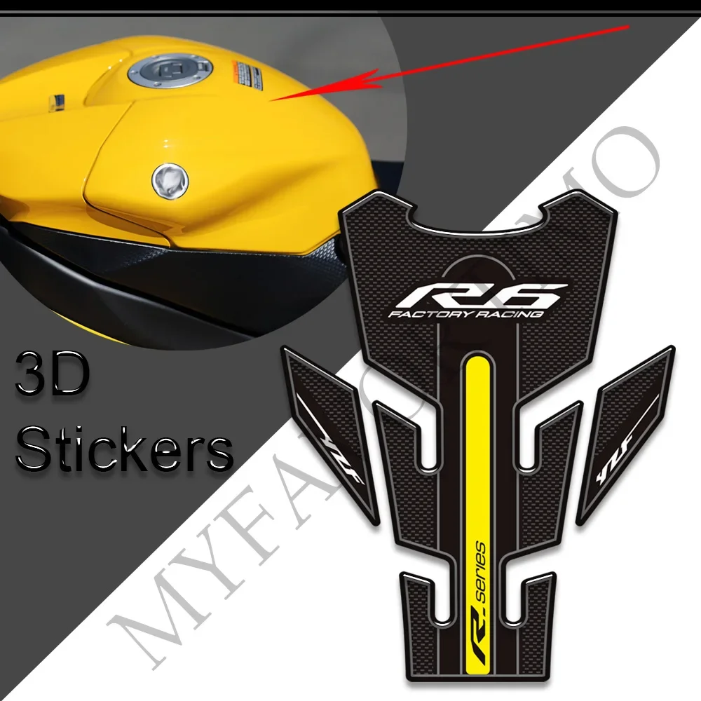 2008 - 2012 2013 2014 2015 2016 For YAMAHA YZF-R6 YZF R6 YZFR6 Stickers Decals Protector Tank Pad Grips Gas Fuel Oil Kit Knee