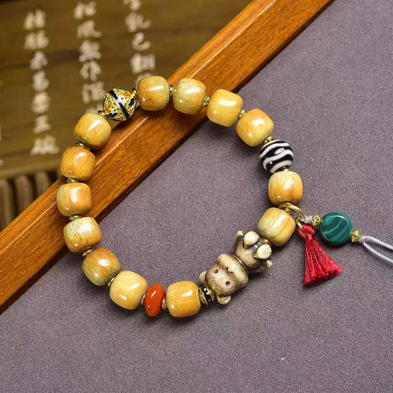 reflow-yak-bone-single-circle-tibetan-style-buddhist-bead-material-agate-small-thangka-pendant-bracelet