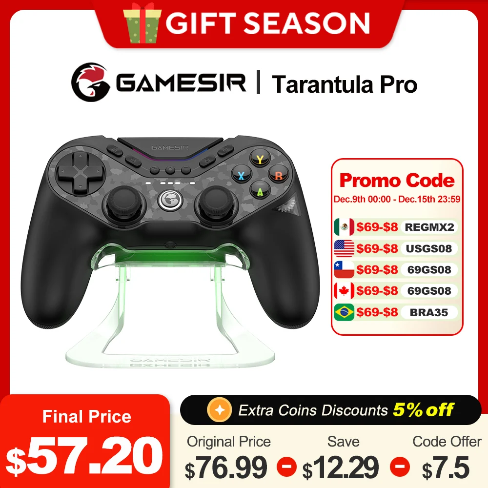 GameSir Tarantula T3 Pro Wireless Controller Nintendo Switch Gamepad PC iOS Android Mag-Res TMR Joystick Switchable Face Buttons