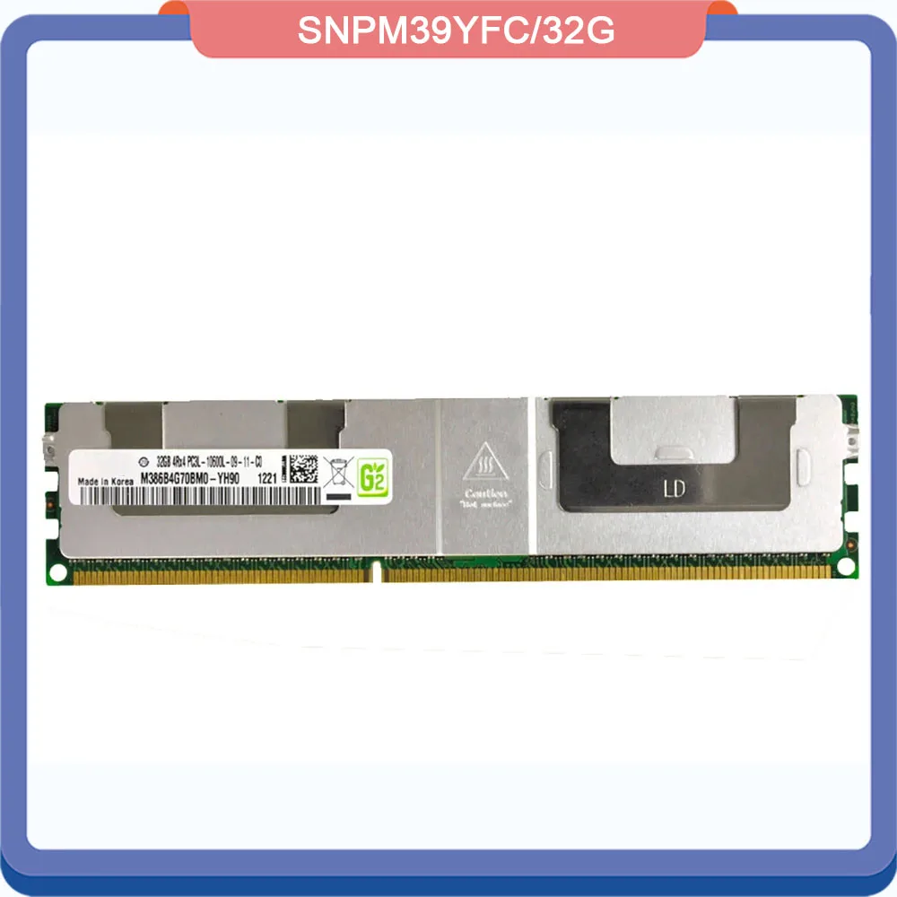 

SNPM39YFC/32G PC3L-10600L 32GB 4Rx4 DDR3 1333 REG RAM Server Memory Fast Ship High Quality