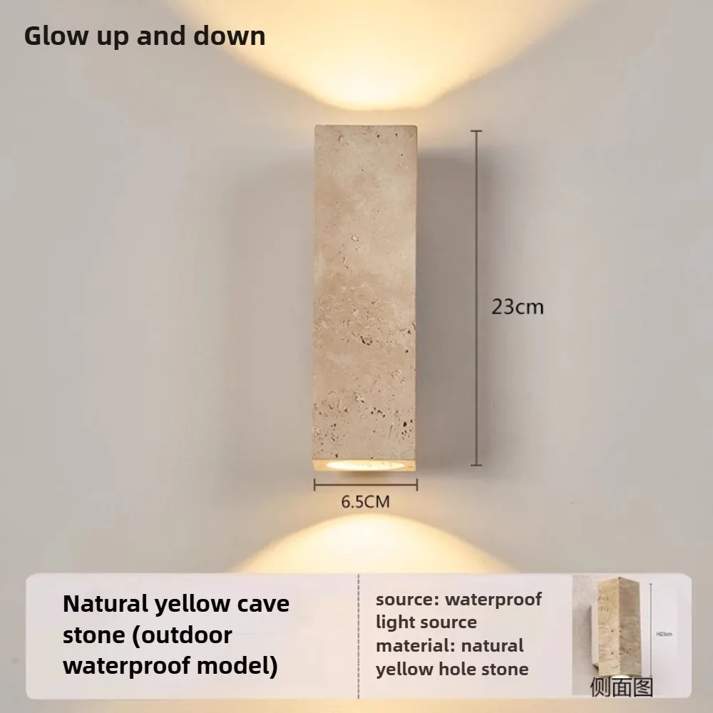 

Ваби-Саби Гостевой дом Двор Вилла Открытый водонепроницаемый желтый пещерный камень Настенные светильники Столовая Балкон Травертин Настенные светильники