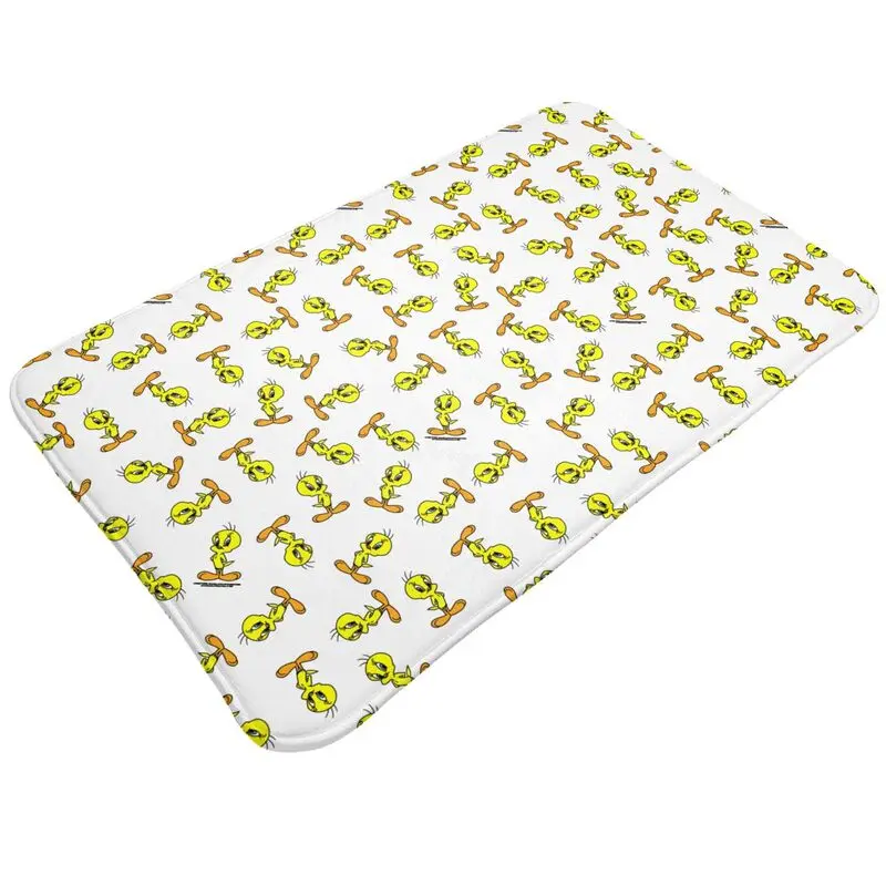 Custom Yellow Bird Cartoon Games Tweetys Front Door Mat Anti-Slip Indoor Quick Dry Doormat Living Room Entrance Rug Carpet