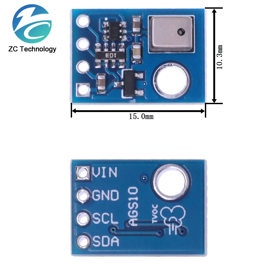 AGS10 TVOC Air Quality Gas Sensor I2C MEMS Replaces AGS02MA For Arduino