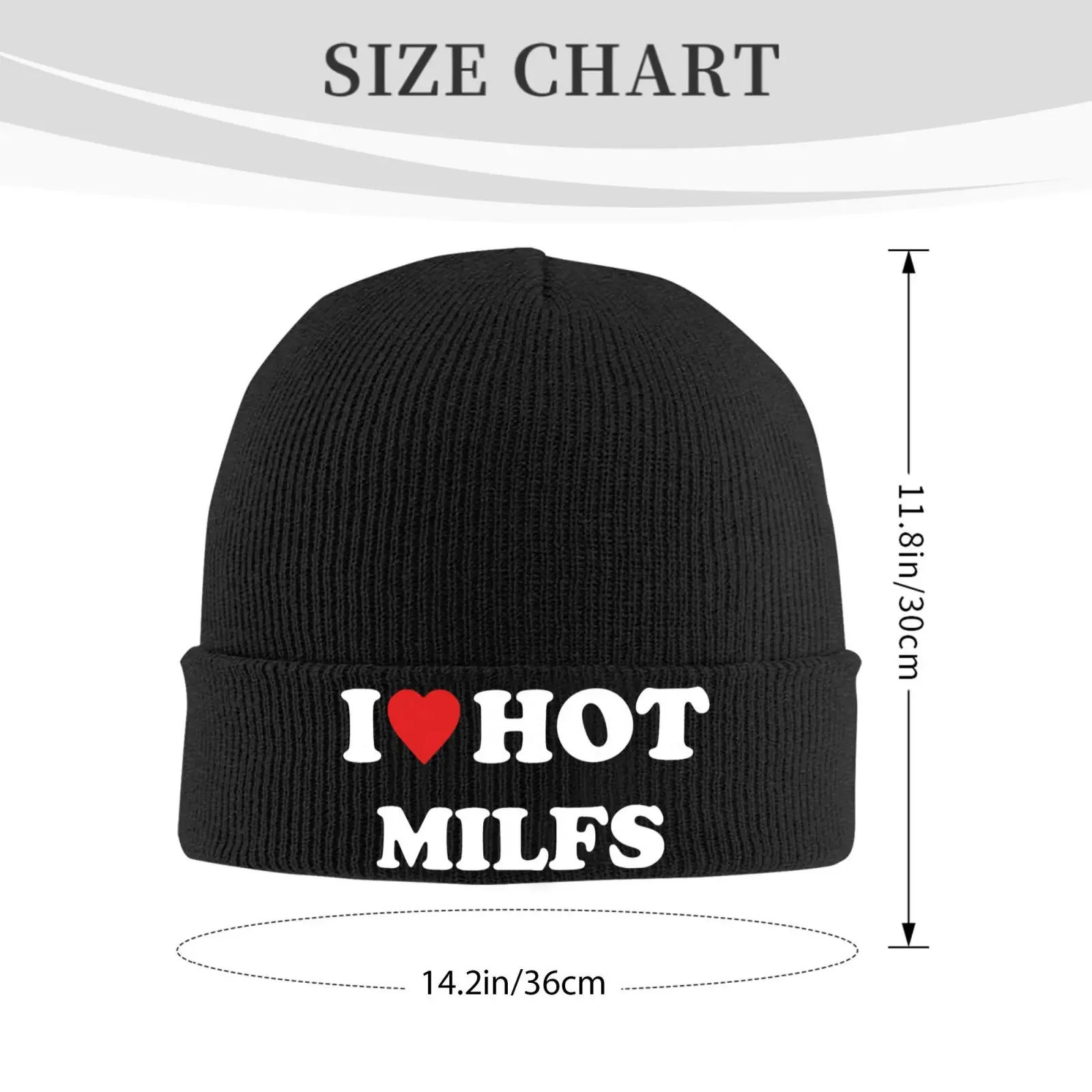 I Love MILFS Unisex Knitted Hat Outdoor Warm Men Solid Color Crimping Skullies Beanie Cap Hip Hop Winter Ski Caps