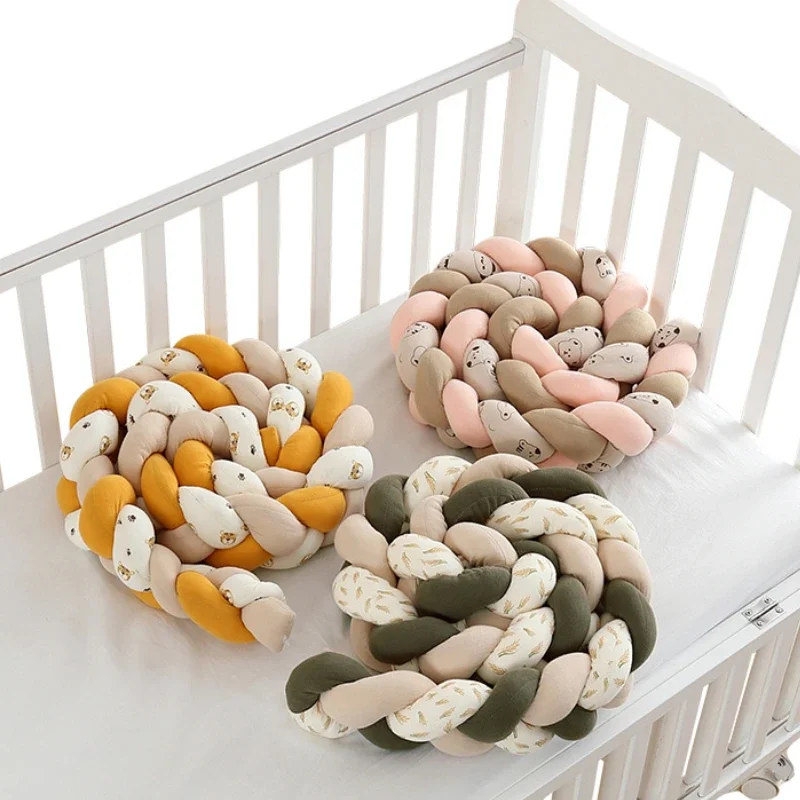 Newborn Bed Girth Cotton Soft Skin-friendly Baby Sleep Splice Bumper Strip Crib Breathable Cushioning Fence Cartoon Baby Bedding