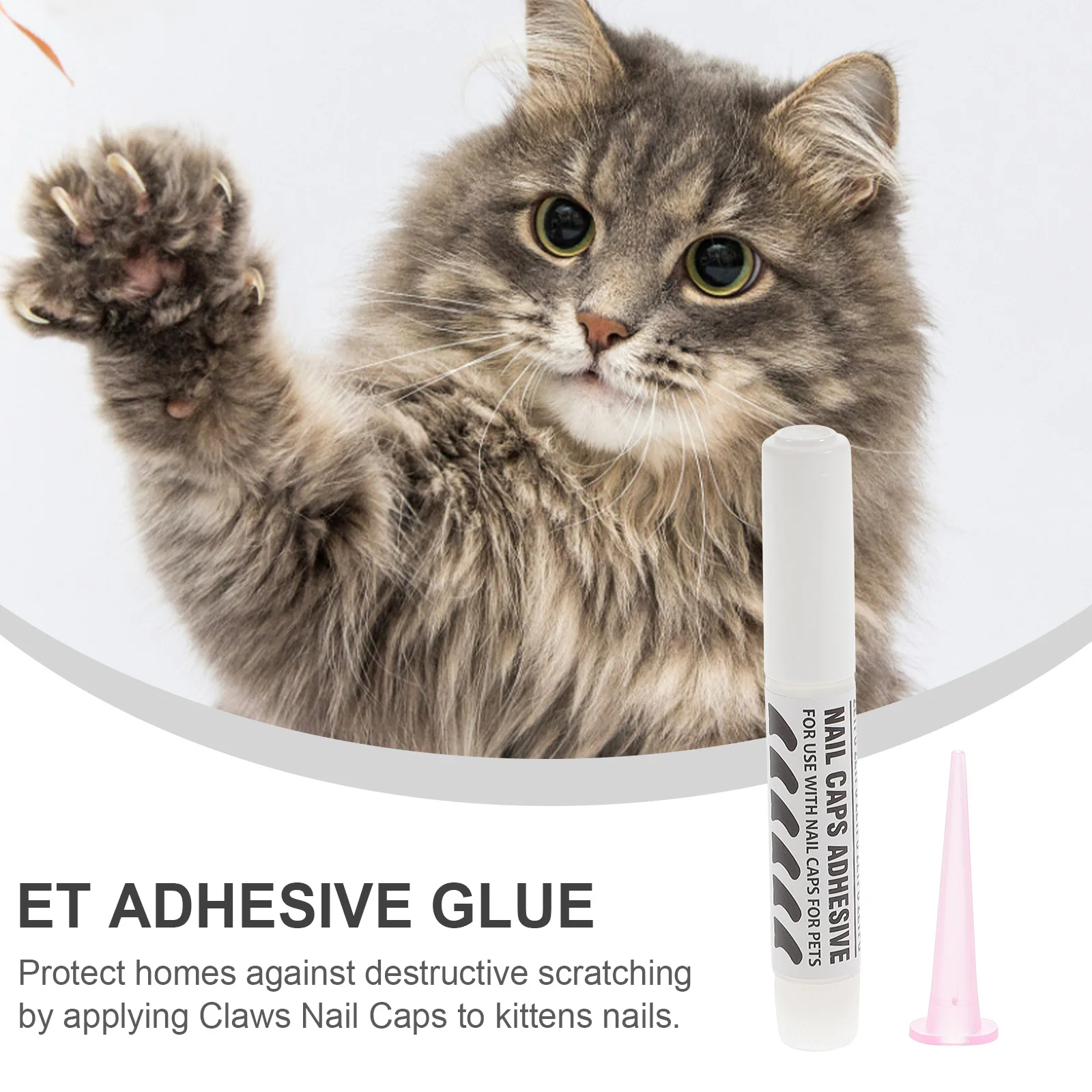 

10pcs Pet Nail Cover Glue Cap Protective Cat Protectors Adhesive Glues Cats Nail Glue Safe Easy Pet Accessories Dog Supplies