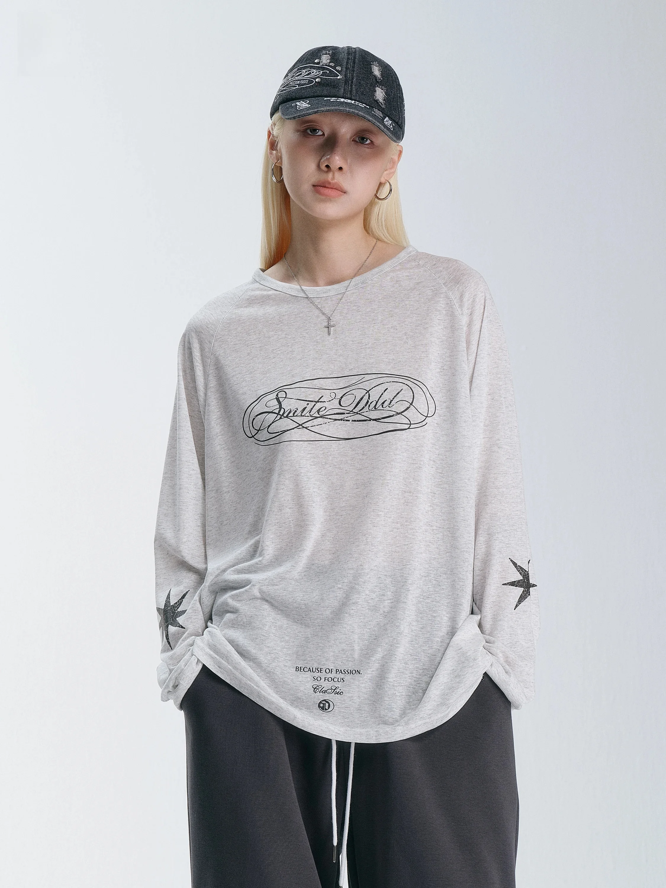 Smile Ddd Rceler See through Long Sleeve Street Style Jazz Dance Hot Girl Loose Fit Top Soft Comfortable Breathable Spring Au...