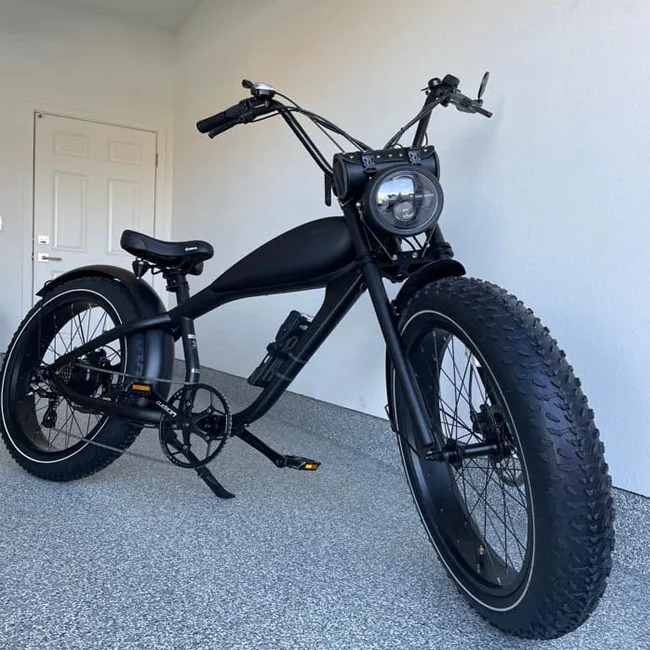 

OEM 48v 750W Vintage Cafe Racer Electric Bike Retro Cruiser Lithium Battery Fat Tire Mountain Dirt City Road E Bike