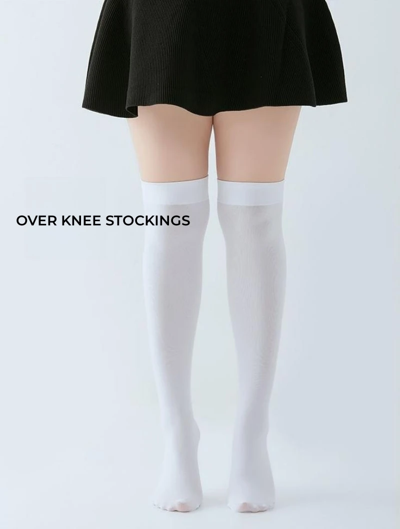 DOIAESKV Plus Size Women Stockings Over Knee Socks Thigh High Socks Large Size Female Stockings Long Socks Women\'s Stockings