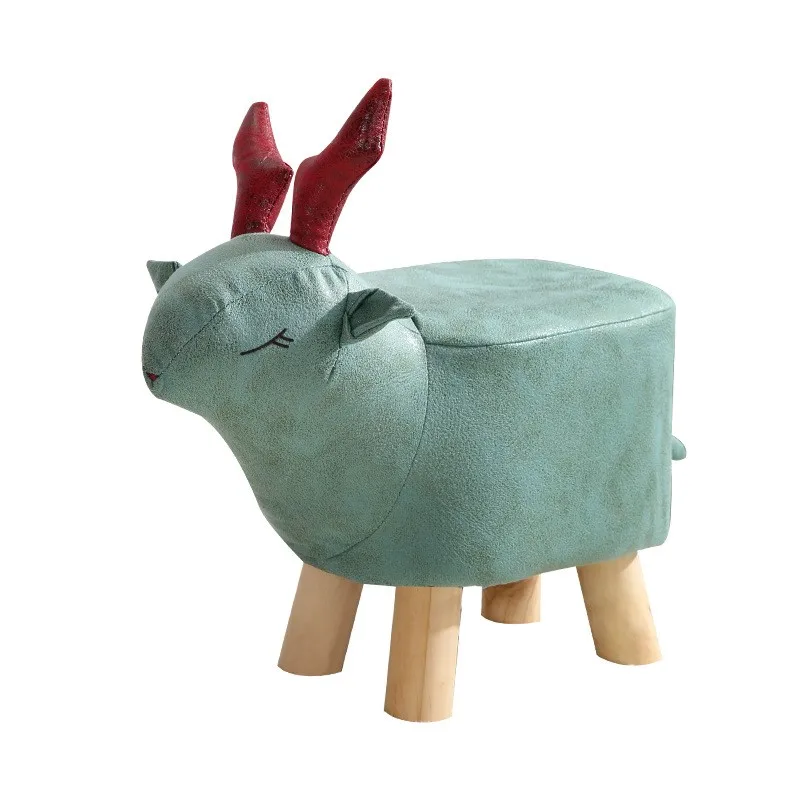 k-star Wooden animal stools living room cute shoe changing stools household low stools fashionable and creative benches