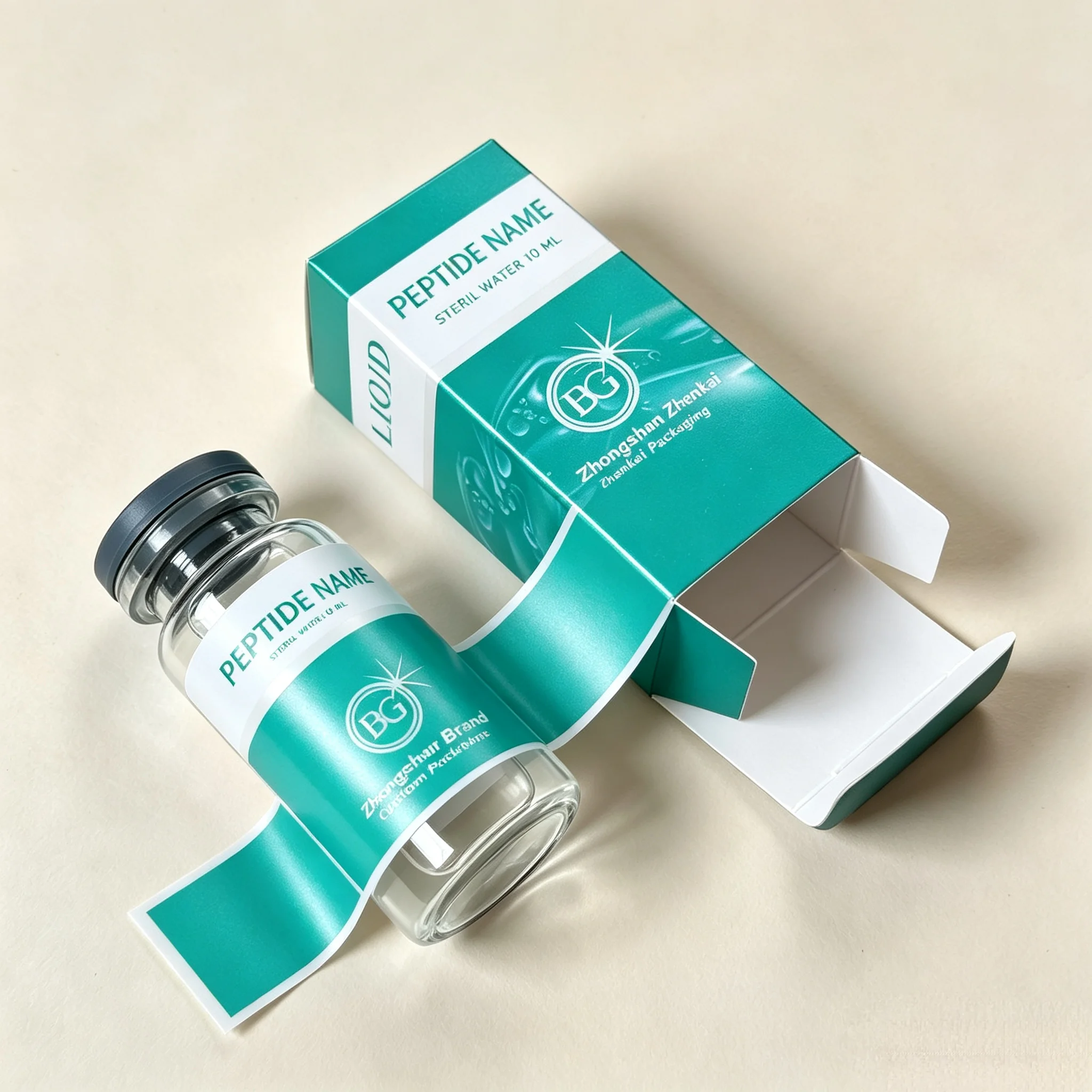 Custom Waterproof Vinyl Label Stickers Matching Peptide Bottle Boxes Compatible With 3ml 10ml Body Shaping Fitness Agent Vials