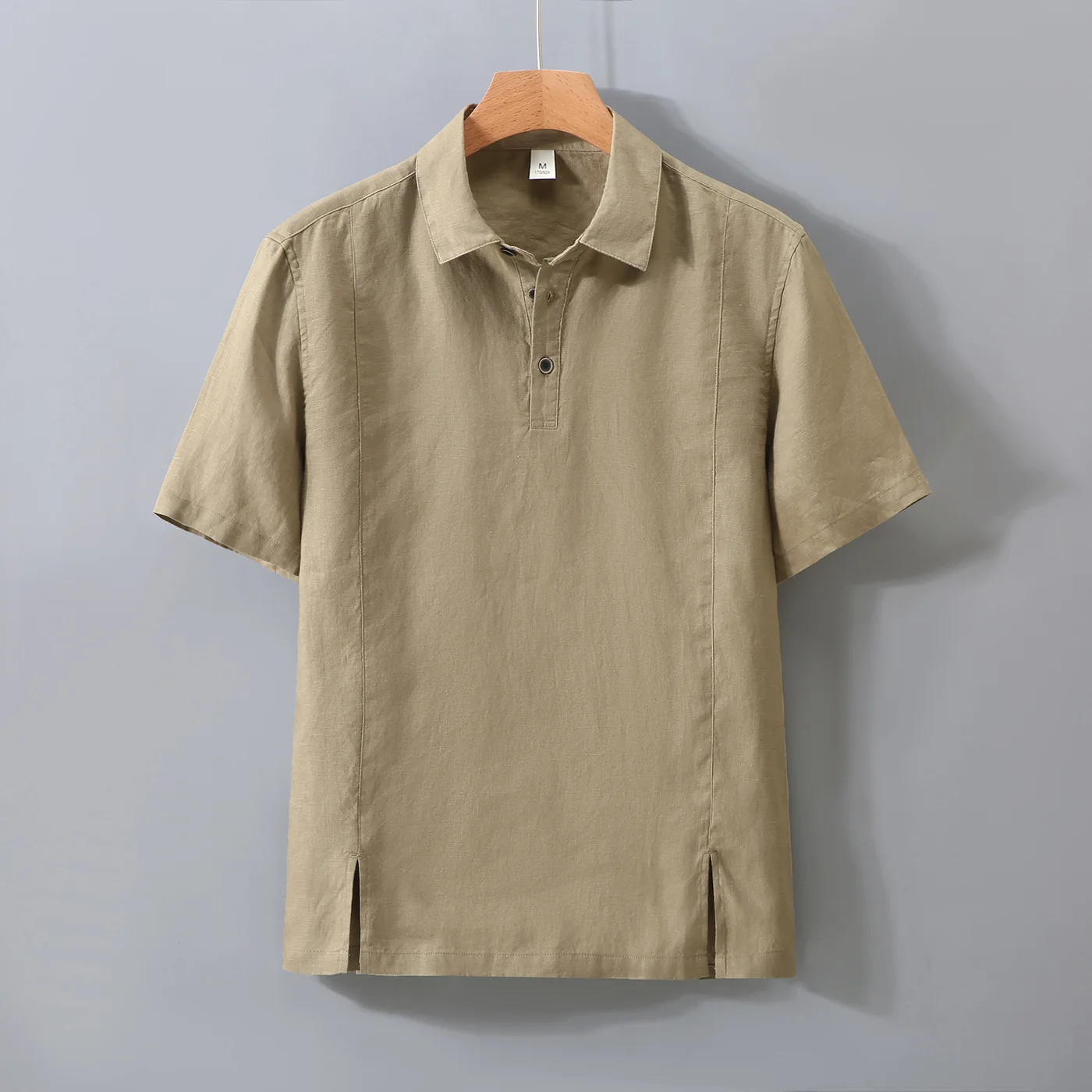 1517 100% Linen Good Quality Short Sleeve Polo-shirt for Men Summer Fashion Japan Style Thin Breathable Casual Relax Fit Blouse