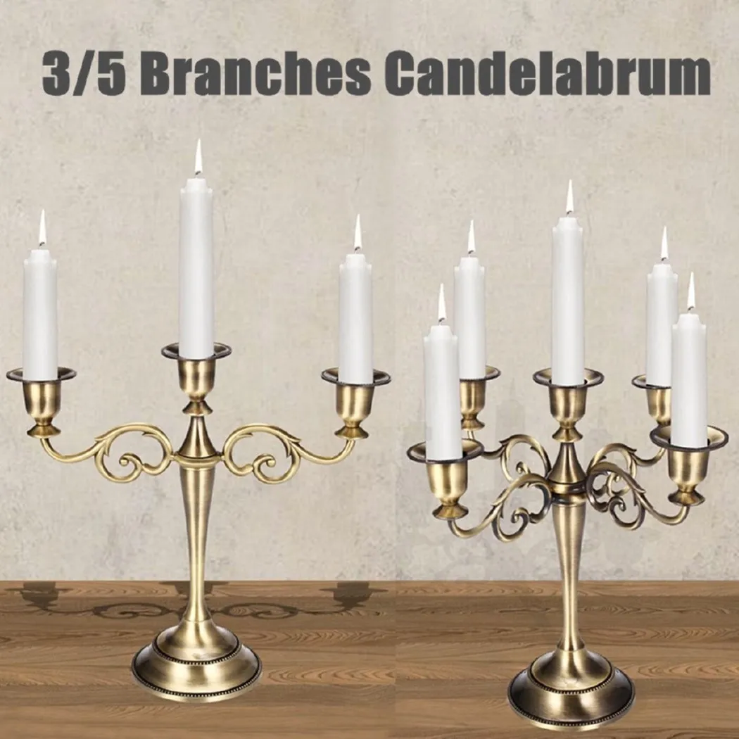 Decoration Candle Holder Elegant European Style Exotic Holder Home Wedding 3/5 Arms Candelabra Crafts High Quality