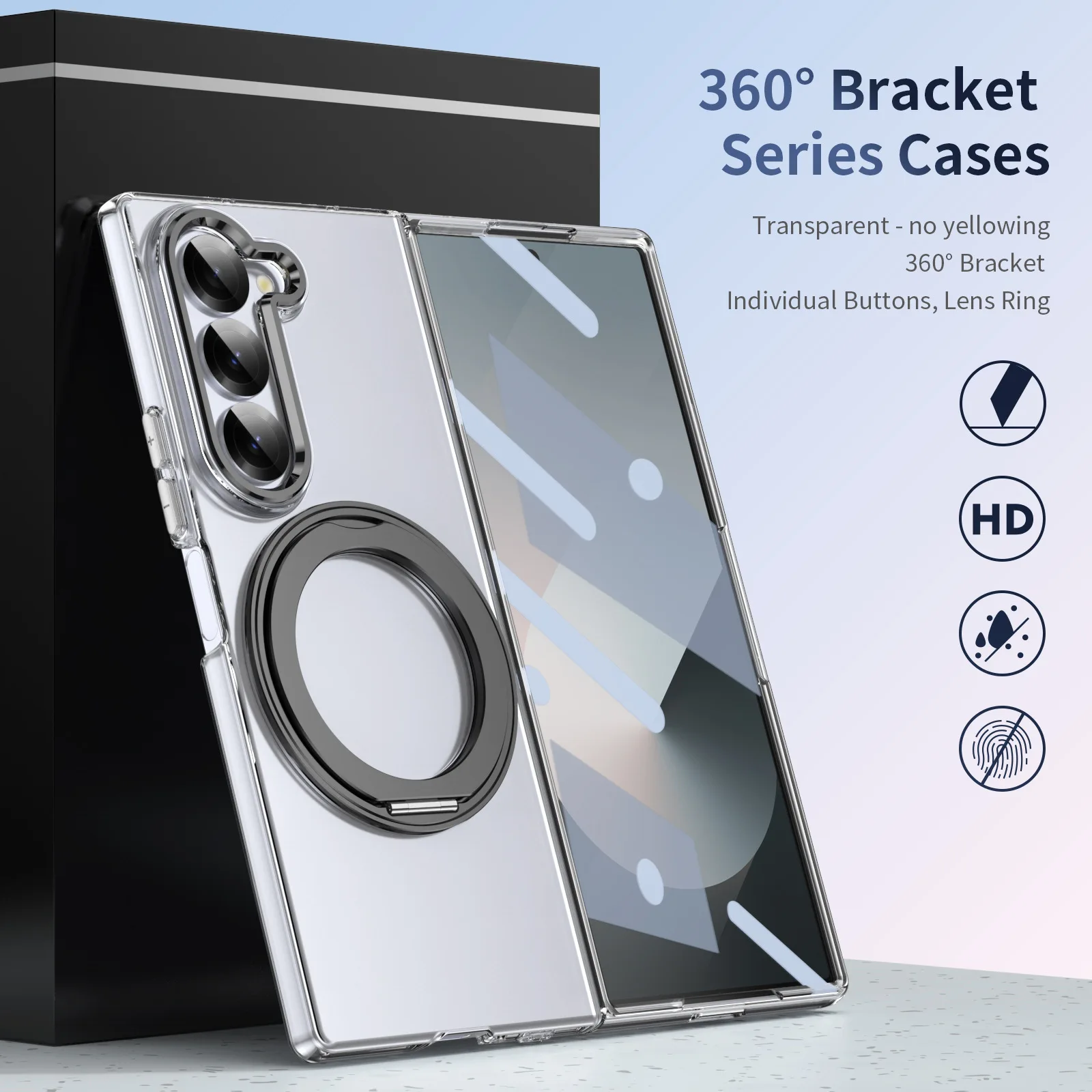 

Applicable to Samsung Z Fold7/6 magnetic rotating stand, wireless charging case and shell integrated protective cover Fold8