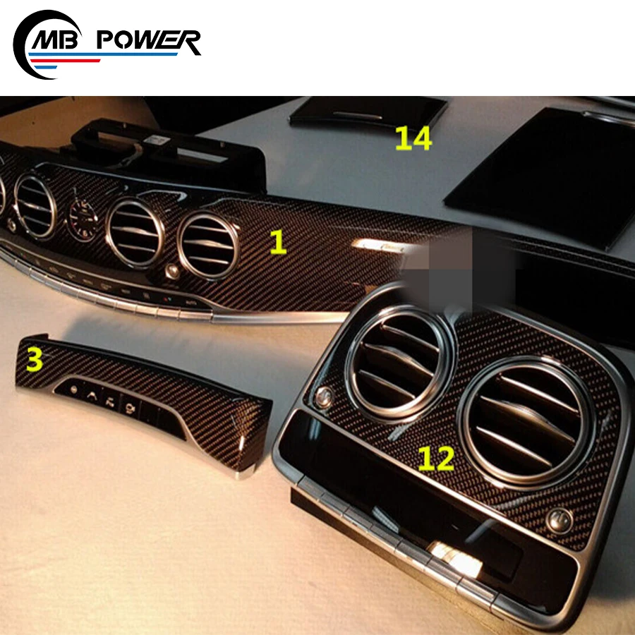 2021New S Class W222 S320L S400 S63 S450 S65 Carbon Fiber Luxury Interior Trims  Carbon Fiber Parts Interior Decoration