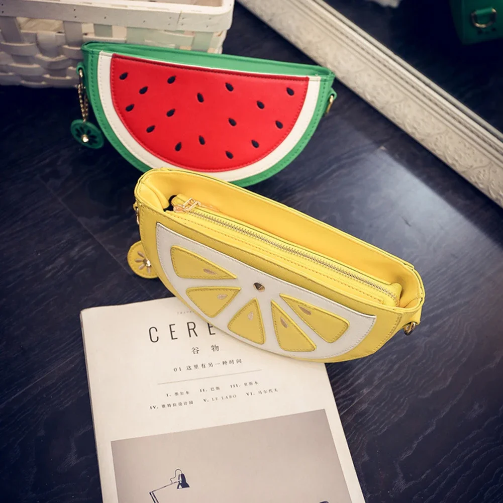 Orange Watermelon Shape Shoulder Bag Elegant Women Casual Small Handbag Leisure Purse Bag for Women Birthday Gift