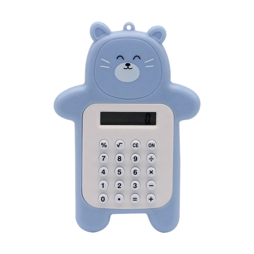 Portable 8 Digits Display Mini Calculator Mini Battery Student Calculators Bear Shaped Scientific Calculators School Office