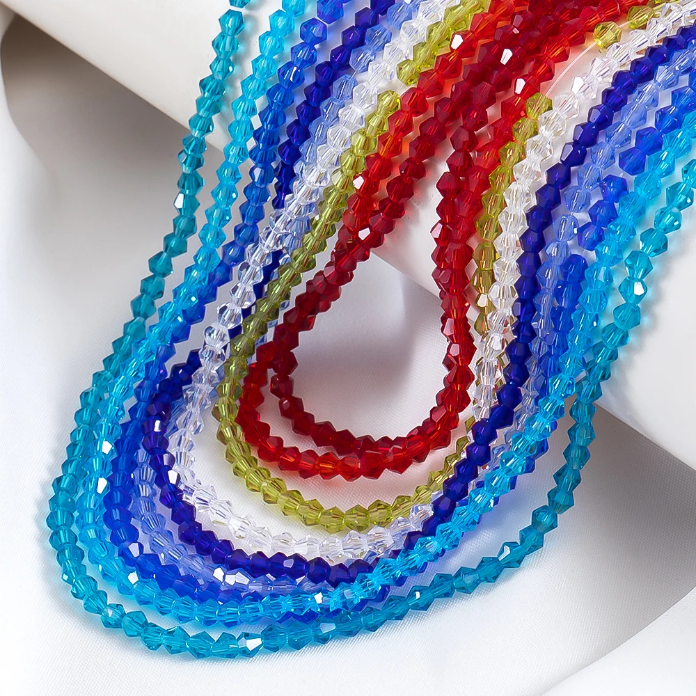 3/4/5/6mm Glass Rhombus Beads Pointed Beads for DIY Bracelets Hair Accessories Shoes Clothing and Jewelry Supplies