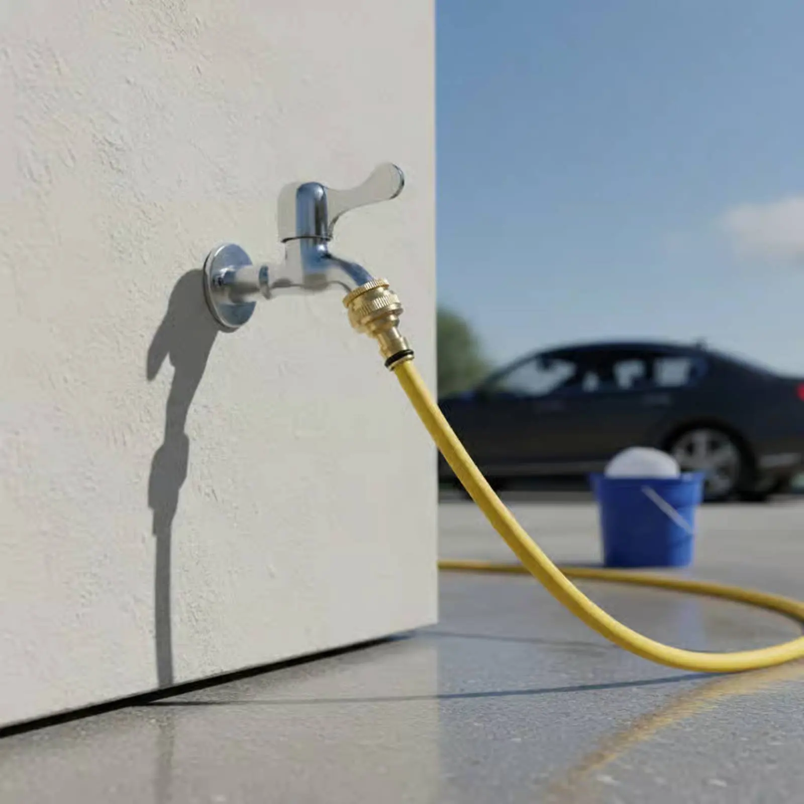 1/2 to 3/4 Inch Tap Connector Easy Installation Washing Machine Hose Connector Faucet Thread Converter for Car Wash