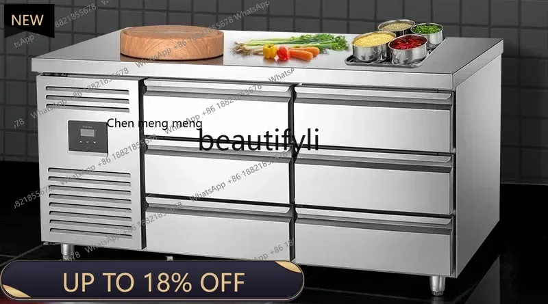 

FF YH Drawer type commercial freezer stainless steel refrigerator air-cooled kitchen fresh-keeping flat-cooled console