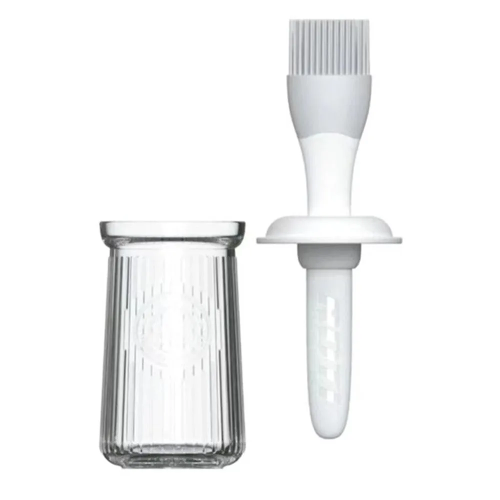Cepillo de aceite para barbacoa 3 en 1, cepillo de aplicación de salsa de tipo dividido de silicona, herramienta para hornear, botella dispensadora de aceite resistente al calor con cepillo