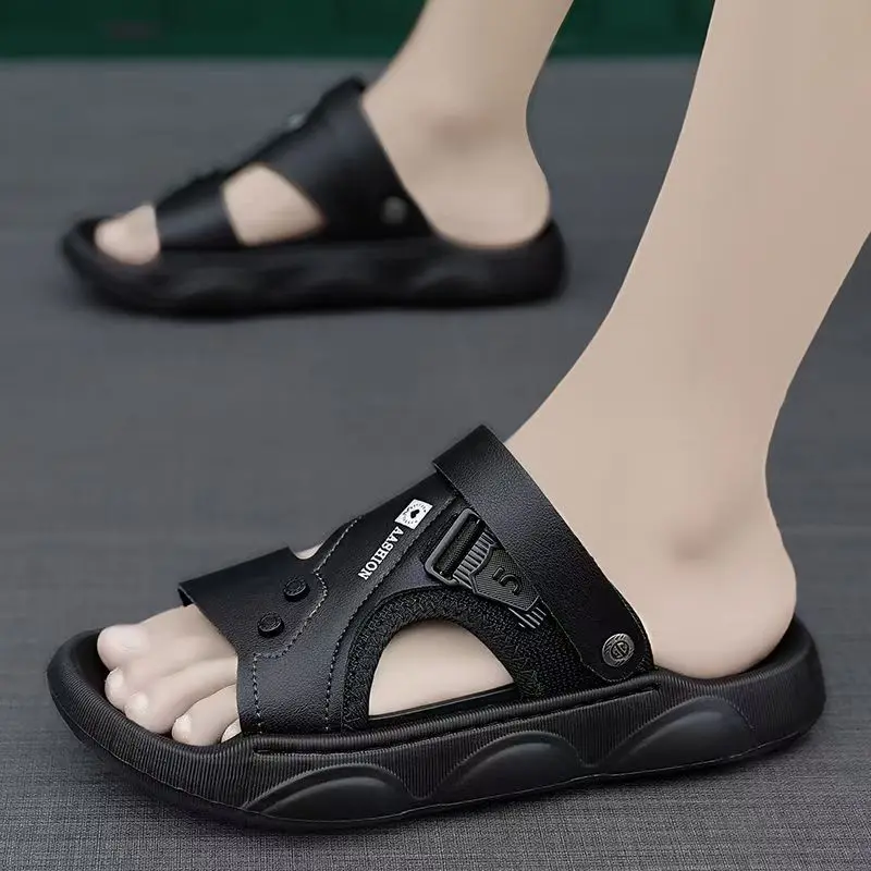 New Summer Man's Open Toe Casual Sports Sandals Soft Sole Non Slip Dual Purpose Outdoor Beach Sandals Slippers Driving Sandals