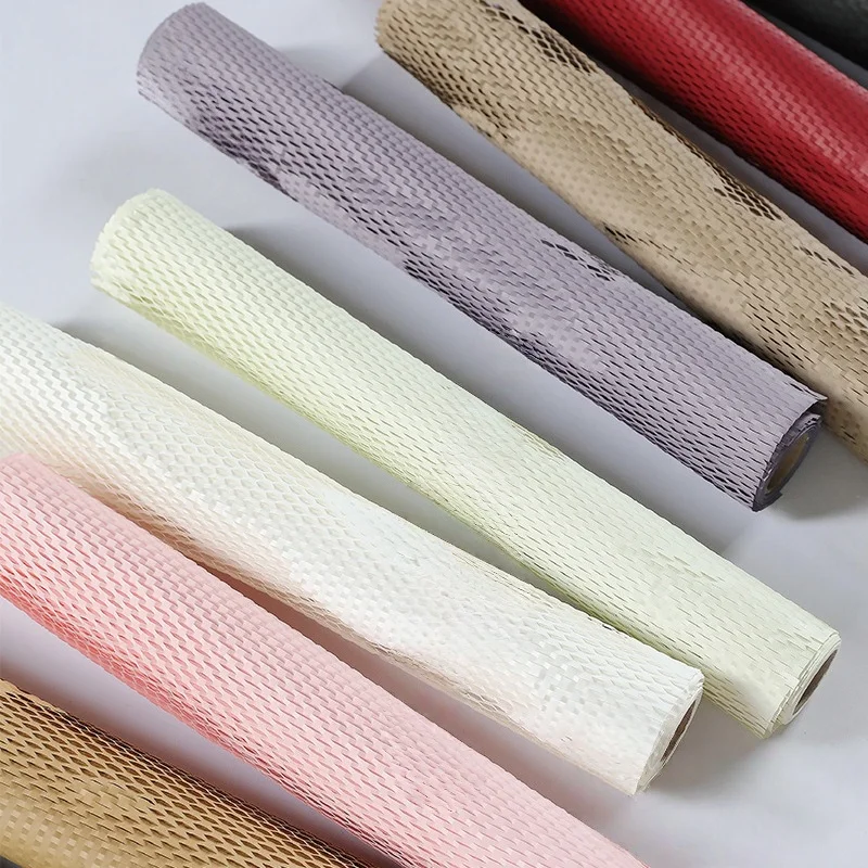 

50cmx9m Roll Honeycomb Paper Florist Bouquet Wrapping Paper Gift Pakaging Paper for Wedding Mother's Day Decoration