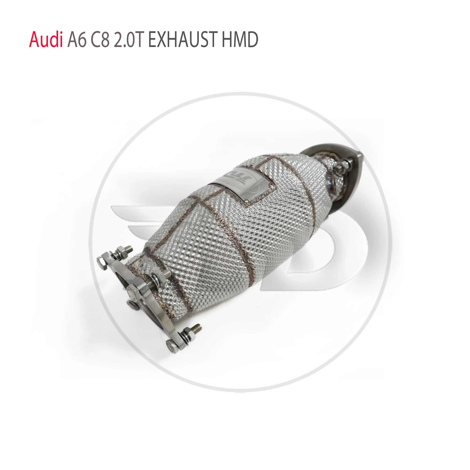 HMD Stainless Steel Exhaust System High Flow Performance Downpipe for Audi A6 A7 C8 2.0T Without Catalytic Racing Test Pipe