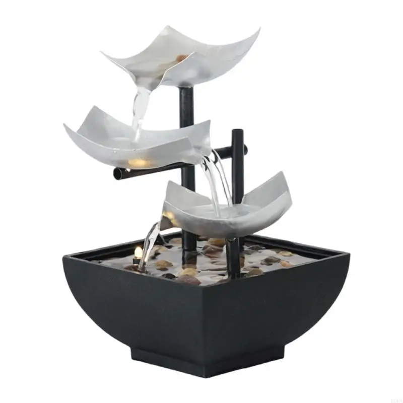 Tabletop Water Fountain Meditations Fountain Desktop Fountain Indoor Waterfall Feature Light for Home Office Relaxation 