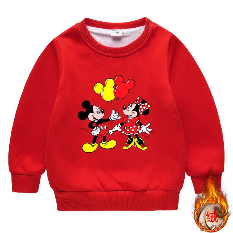 MINISO Disney Mickey Mouse and Donald Duck Autumn and Winter New Children's Clothing Cold-proof Fleece Sweatshirt Thickened