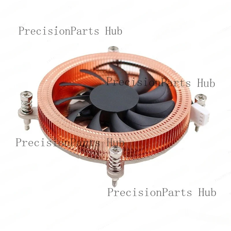 1U Ultra Thin Pure Copper Heat Pipe CPU Cooler, Down-Draft Silent Fan for Desktop PC Server