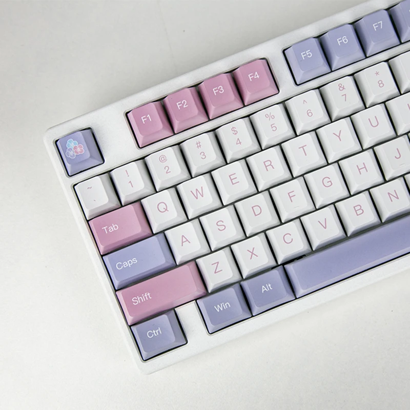 134Keys/set  Endless Summer theme keycap PBT sublimation process Cherry Profile mechanical keyboard cap purple pink keycap